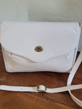Etienne Aigner Cream Crossbody with Brass Hardware